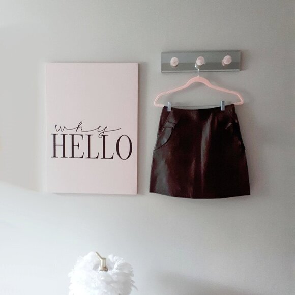 NWOT Sandro brown leather ruffle accent mini skirt, M - Picture 13 of 14